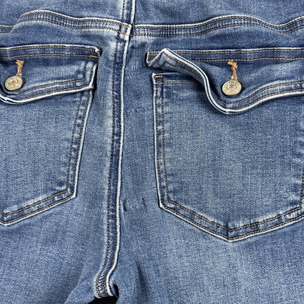 American Eagle Jeans 6 X Long Blue Low Rise Flare Flap Pocket Stretch Denim - Picture 12 of 12